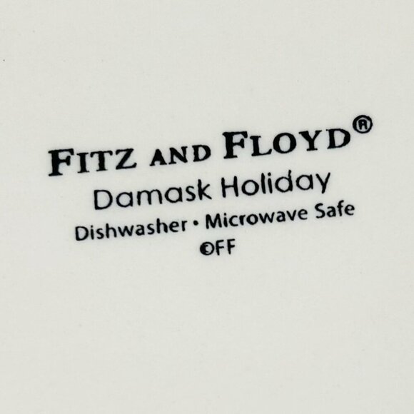 Fitz Floyd Damask Holiday 6" Salad Soup Serving Cereal Bowl Set of 2 - Picture 9 of 9